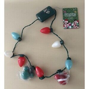 Disney Parks Mickey & Minnie Animated Glow Christmas Holiday Light-up Necklace